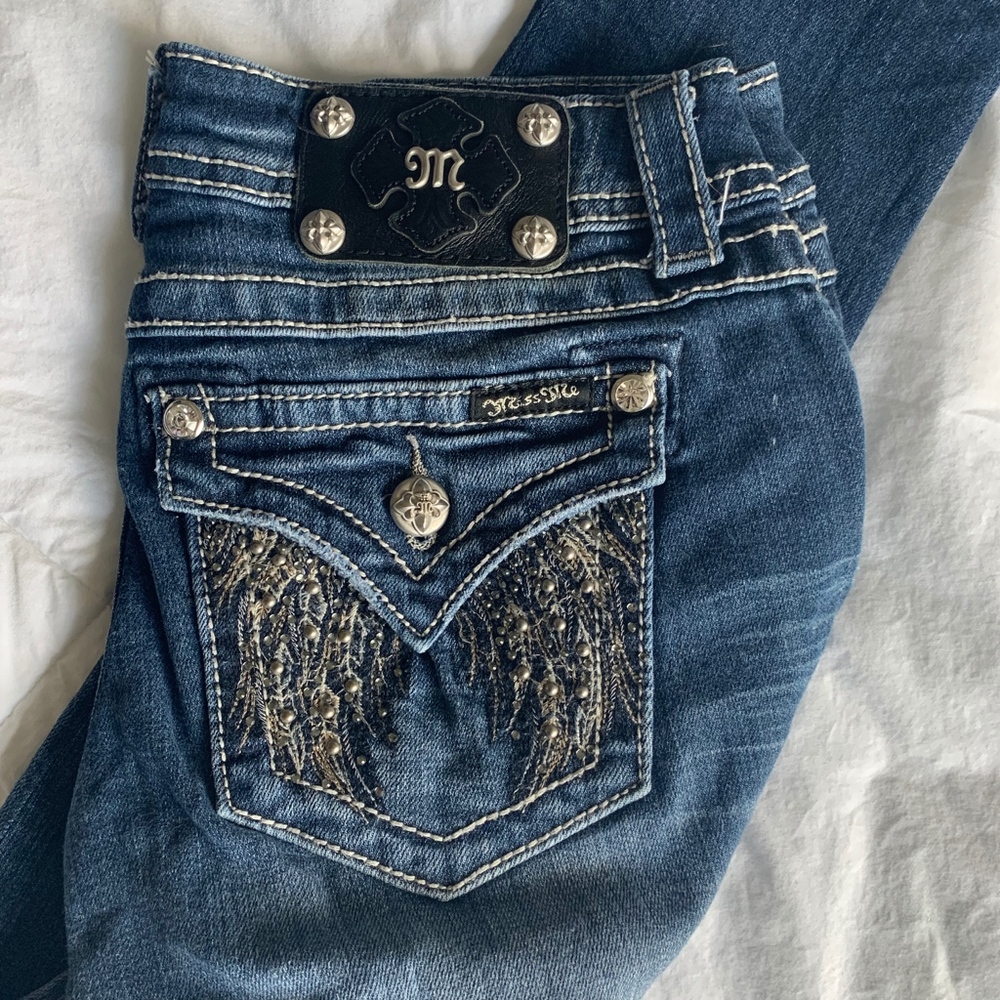 Miss Me Skinny Angel Wings Jeans - Size 27 - EUC